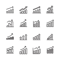 Vector line icons collection of growth.
