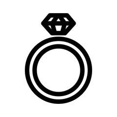 diamond ring icon or logo isolated sign symbol vector illustration - high quality black style vector icons