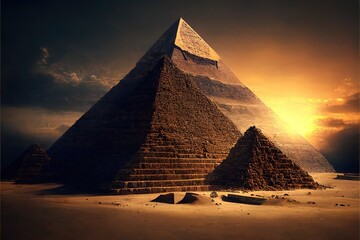 Obraz na płótnie Canvas Pyramids of Anciant Age. Genarative AI