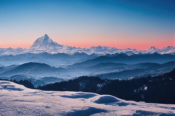 Naklejka premium winter mountain landscape