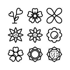 flower icon or logo isolated sign symbol vector illustration - high quality black style vector icons