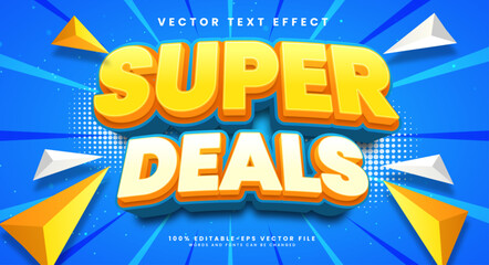 Super deal 3d editable vector text style effect - obrazy, fototapety, plakaty