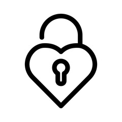 heart lock icon or logo isolated sign symbol vector illustration - high quality black style vector icons
