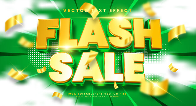 Flash sale 3d editable vector text style effect, suitable for promotion product name