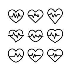 heart rate icon or logo isolated sign symbol vector illustration - high quality black style vector icons