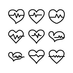 heart rate icon or logo isolated sign symbol vector illustration - high quality black style vector icons