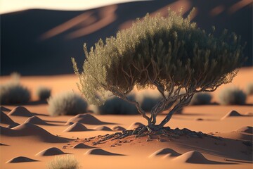 Fototapeta na wymiar Sand Dunes in the desert. Genarative AI