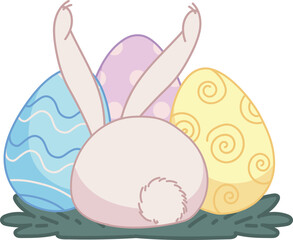 easter eggs and rabbit