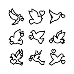 Fototapeta na wymiar loving bird icon or logo isolated sign symbol vector illustration - high quality black style vector icons