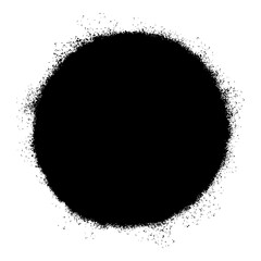 Fototapeta na wymiar Abstract black Grain round shape isolated on white background.