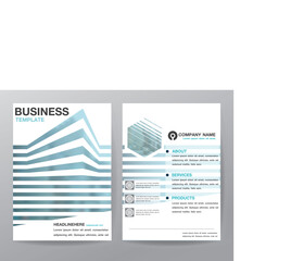 Business Flyer or Cover Design with city in blue Abstract background Design Template