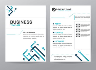 Technology Business Flyer or Cover Design with Blue line background Design Template