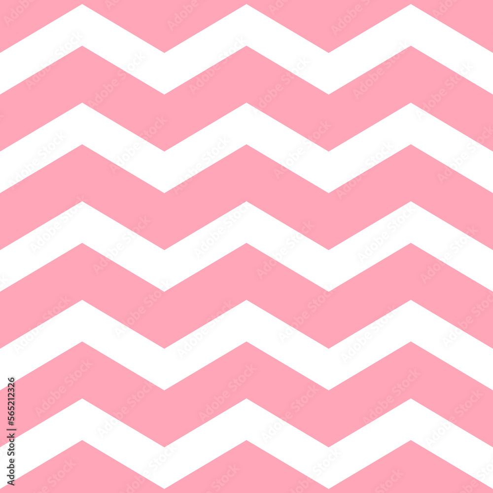 Poster Pink zigzag seamless pattern. Chevron fabric texture. Abstract zig zag background. Repeating wallpaper.