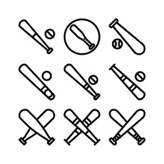 baseball bats icon or logo isolated sign symbol vector illustration - high quality black style vector icons