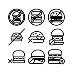 burgers icon or logo isolated sign symbol vector illustration - high quality black style vector icons