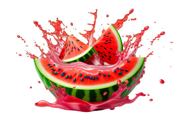 watermelon with juice splash