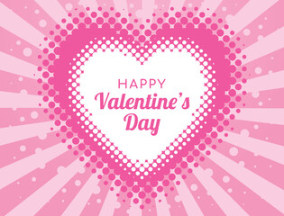 Happy Valentine's Day. Valentine's day abstract background with a heart shape. 
Vector card, banner, poster.