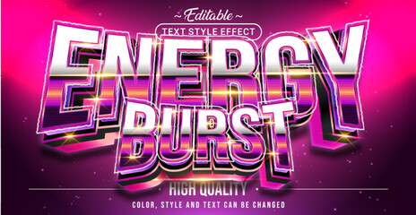 Editable text style effect - Energy Burst text style theme.