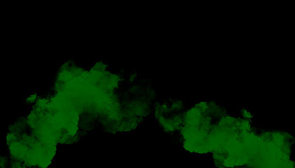 Humo verde en fondo negro ideal para portadas sobre fumar 