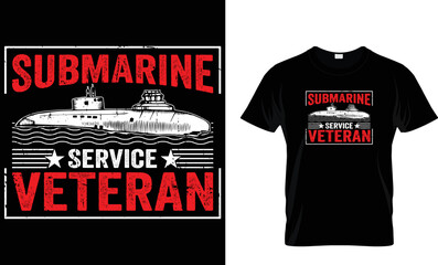 Fototapeta premium SUBMARINE SERVICE VETERAN...T-SHIRT DESIGN TEMPLATE 