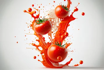 Fotobehang tomato in red sauce splash © Ahmed Shaffik
