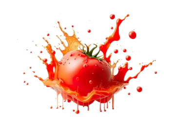 Fotobehang tomato in red sauce splash © Ahmed Shaffik