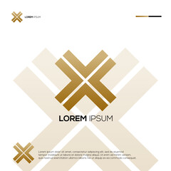 Gold with initials X luxury logo design ideas