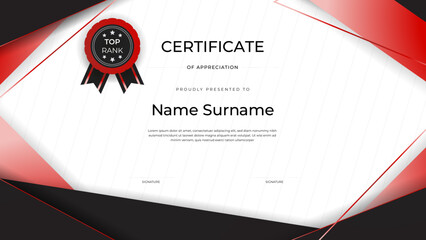 Certificate of appreciation template. Clean modern certificate. Certificate border template with modern line pattern.