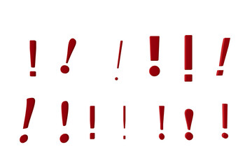 The exclamation mark, 3d rendering