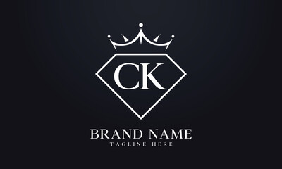 Diamond crown vector. Luxury queen logo for jewelry vector with letters