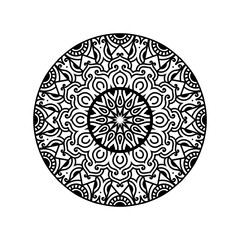 Decorative mandala for Mehndi, wedding, tattoo, islam. Hand drawn pattern. Coloring book page.