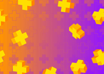 3D background wallpaper with gradient geometric cross shapes.