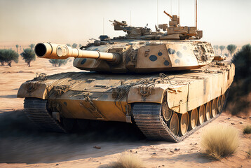 M1 Abrams tank, american War Concept - Generative AI