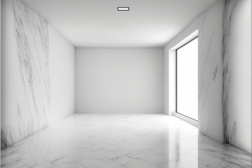 Fototapeta premium Pure white , empty room, mock up design , Generative AI