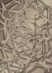3D grey background wallpaper with gradient geometric polygon shapes. Vector illustration.