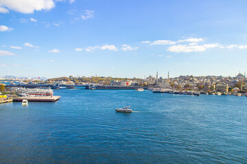Fototapeta na wymiar Istanbul Bosporus strait beautiful views Turkey