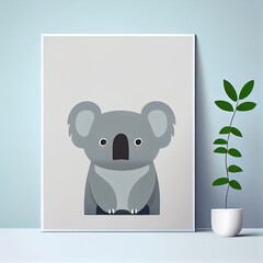 Minimalist Illustration of a Koala Generative
