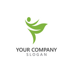 Human With Leaf logo design people character figure green nature