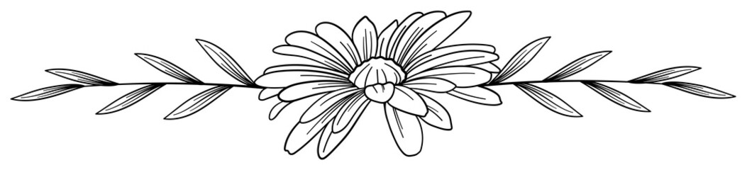 繊細な植物や花のボタニカルライン　ラスター素材