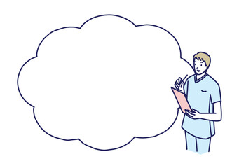 聞き取りをする看護師さんのふきだし