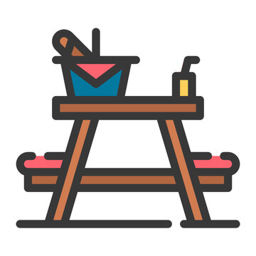 recommend clip art: picnic line icon