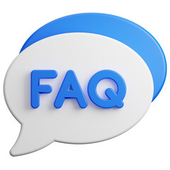 speech bubble frequently asked question 3d illustration