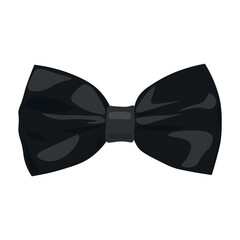 Black bow tie on white background