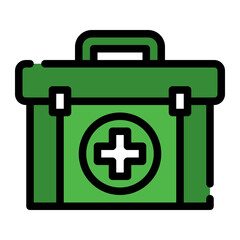 Obraz premium first aid kit line icon
