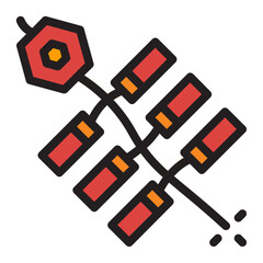 Firecrackers line icon
