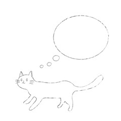 ねこのイラスト6　線画