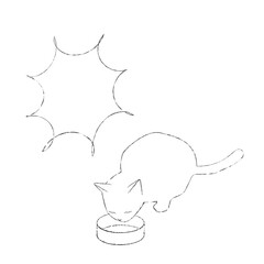 ねこのイラスト8　線画