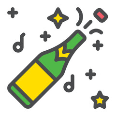 champagne line icon