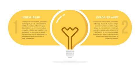 Yellow bulb with two elements for your text