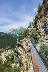 Fototapeta na wymiar suspension bridges in the swiss alps